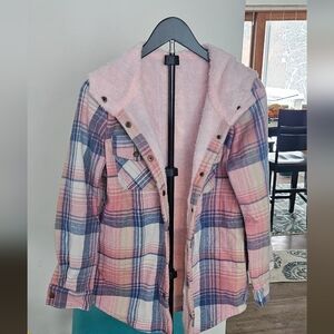 Plaid Pink and Blue Women's Jacket